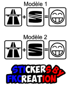Sticker Autoroute seat smile