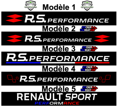 Bandeau Pare soleil Rs performance renault sport v2