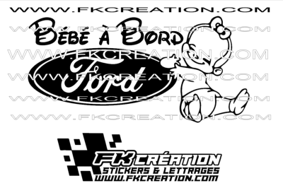 Sticker Bébé à bord Ford fille