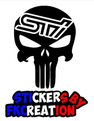 Sticker Skull Subaru sti