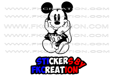 Stickers Mickey Pensif