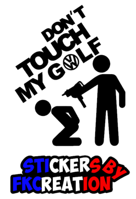 Sticker Don't touch my golf Uzi