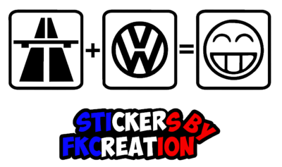 Sticker Autoroute vw sourire