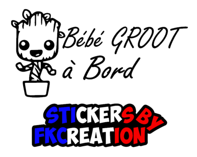 Sticker bébé à bord Groot v2